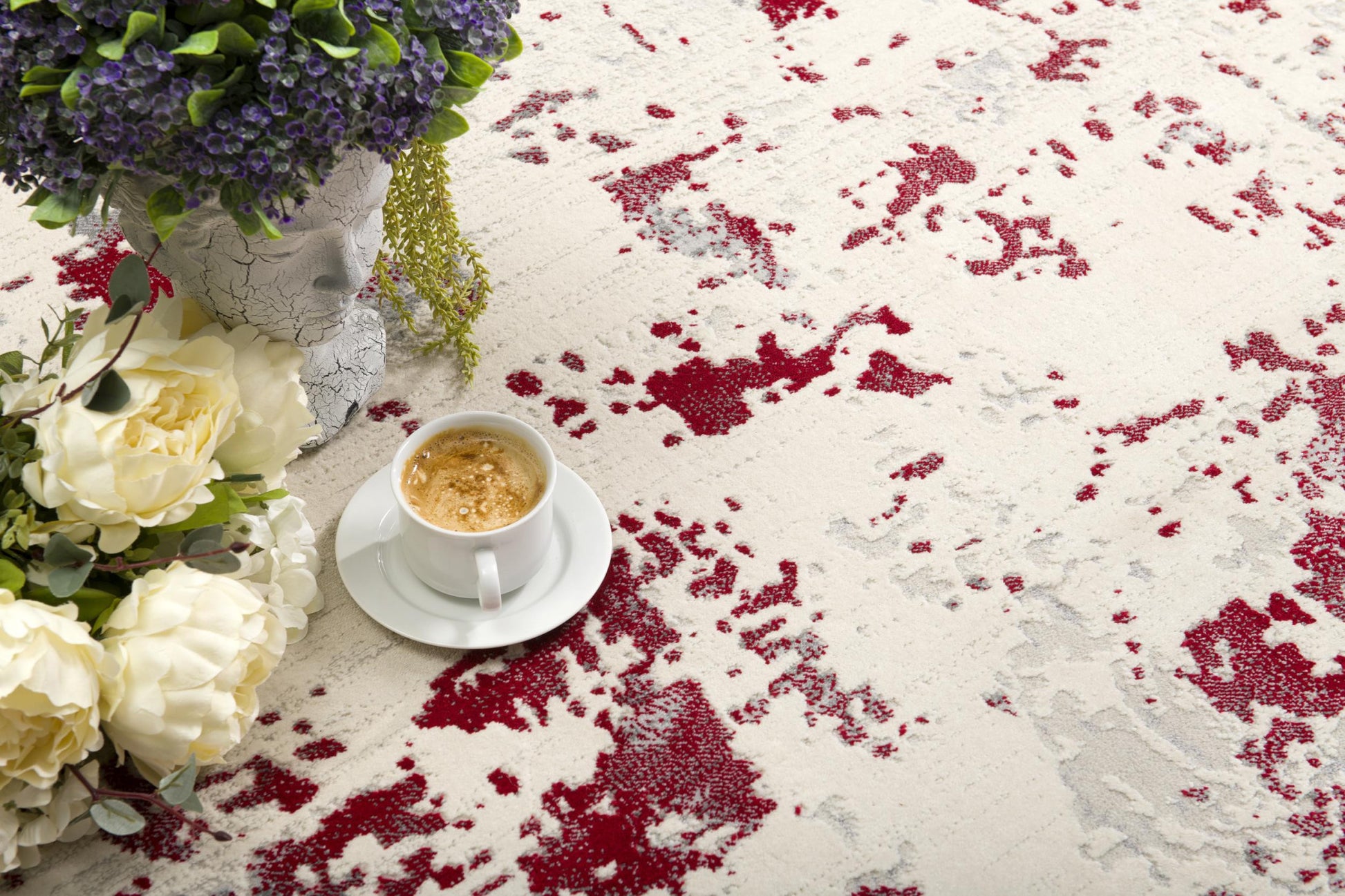 4' X 6' Red Abstract Dhurrie Area Rug-Area Rugs-DECOROLALA