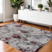 4' X 6' Red Abstract Dhurrie Area Rug-Area Rugs-DECOROLALA
