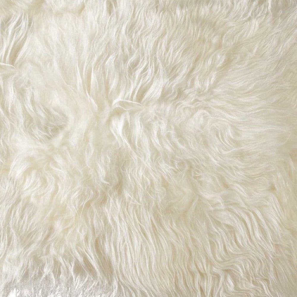 4' X 6' White Genuine Sheepskin Shag Area Rug-Area Rugs-DECOROLALA