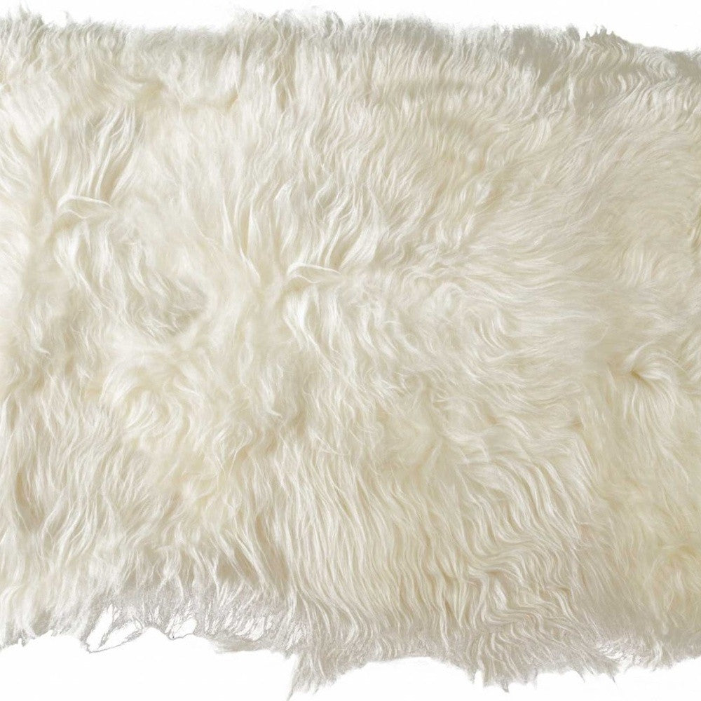 4' X 6' White Genuine Sheepskin Shag Area Rug-Area Rugs-DECOROLALA