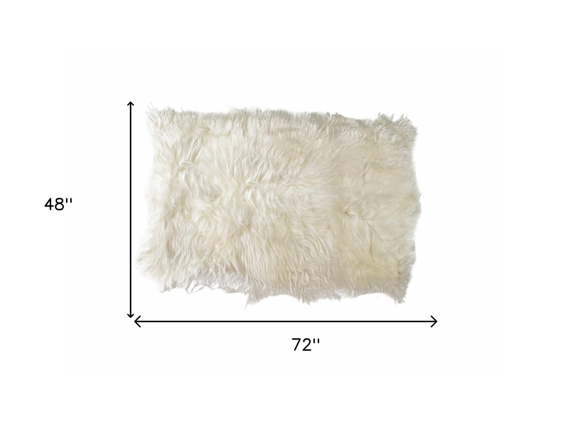 4' X 6' White Genuine Sheepskin Shag Area Rug-Area Rugs-DECOROLALA