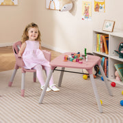 4-in-1 Baby Convertible Toddler Table Chair Set with PU Cushion-Pink-High Chairs-DECOROLALA