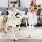 4-in-1 Baby High Chair with 6 Adjustable Heights-Beige-High Chairs-DECOROLALA