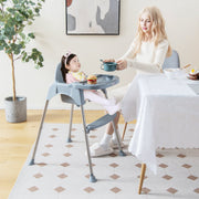 4-in-1 Convertible Baby High Chair with Removable Double Tray-Gray-High Chairs-DECOROLALA