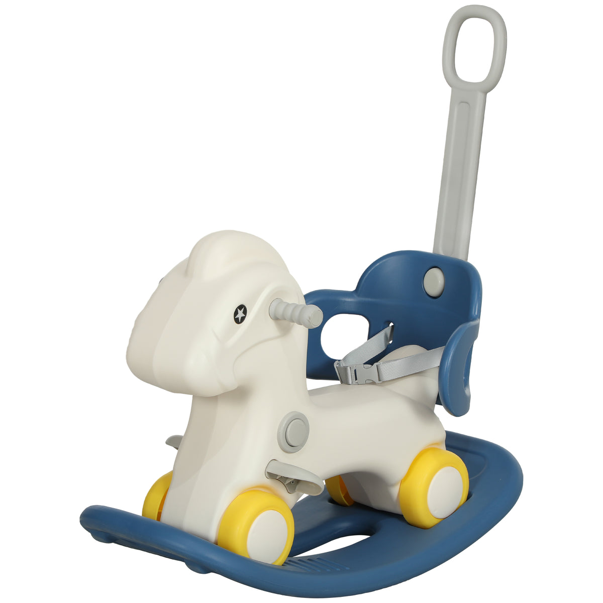 4 in 1 Kids Rocking Horse w/ Detachable Balance Board & Push Handel-Toys & Games > Baby & Toddler Toys > Riding & Rocking Toys > Rocking Horses-DECOROLALA