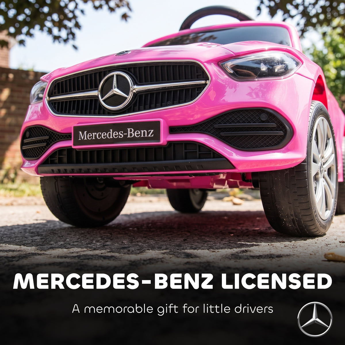 4 in 1 Toddler Push Car Licensed Mercedes-Benz with Push Handle, Canopy, Guardrails, Horn, Music for 18-36 Months-Toys & Games > Baby & Toddler Toys > Riding & Rocking Toys > Push Cars for Toddlers-DECOROLALA