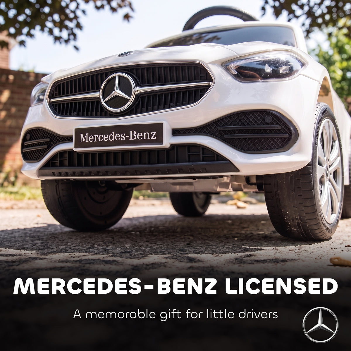 4 in 1 Toddler Push Car Licensed Mercedes-Benz with Push Handle, Canopy, Guardrails, Horn, Music for 18-36 Months-Toys & Games > Baby & Toddler Toys > Riding & Rocking Toys > Push Cars for Toddlers-DECOROLALA
