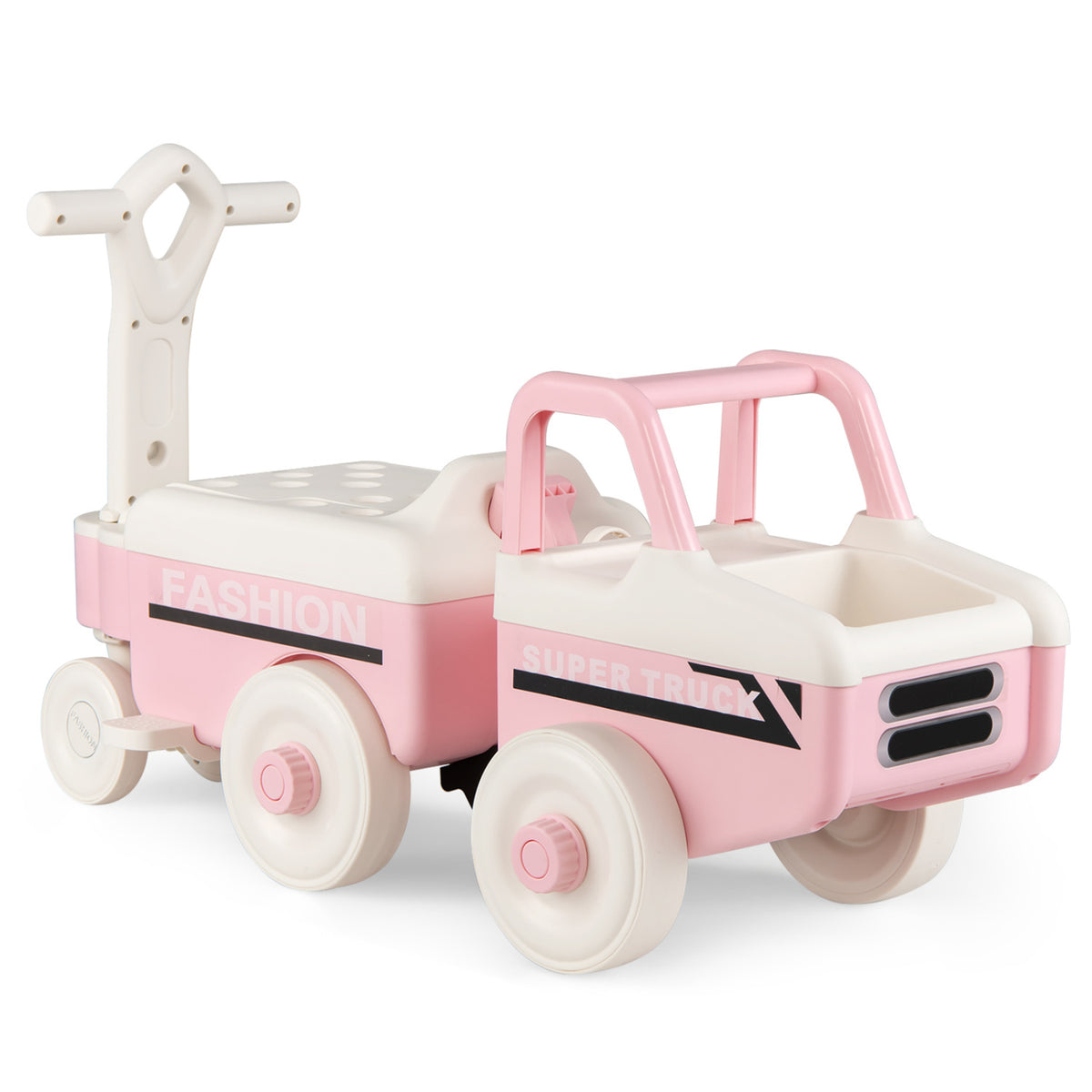 Voiture à pousser 4-en-1 avec musique et rangement sous le siège pour garçons et filles