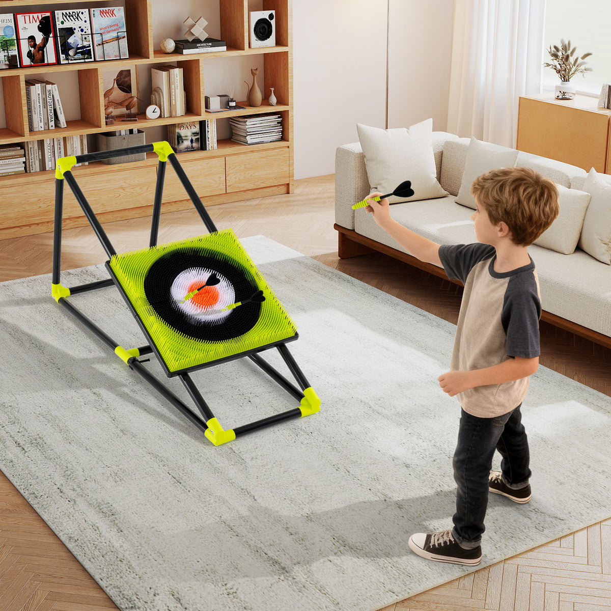 Set de cibles de lancer 4-en-1, jeu de lancer pour enfants avec cible à picots
