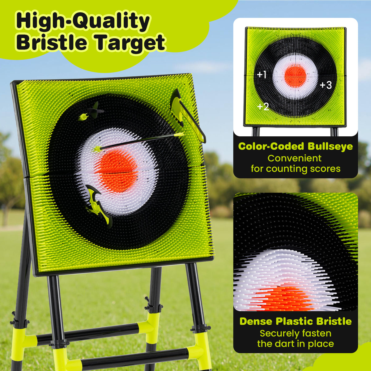 4 in 1 Throwing Target Set Kids Throwing Game with Bristle Target
