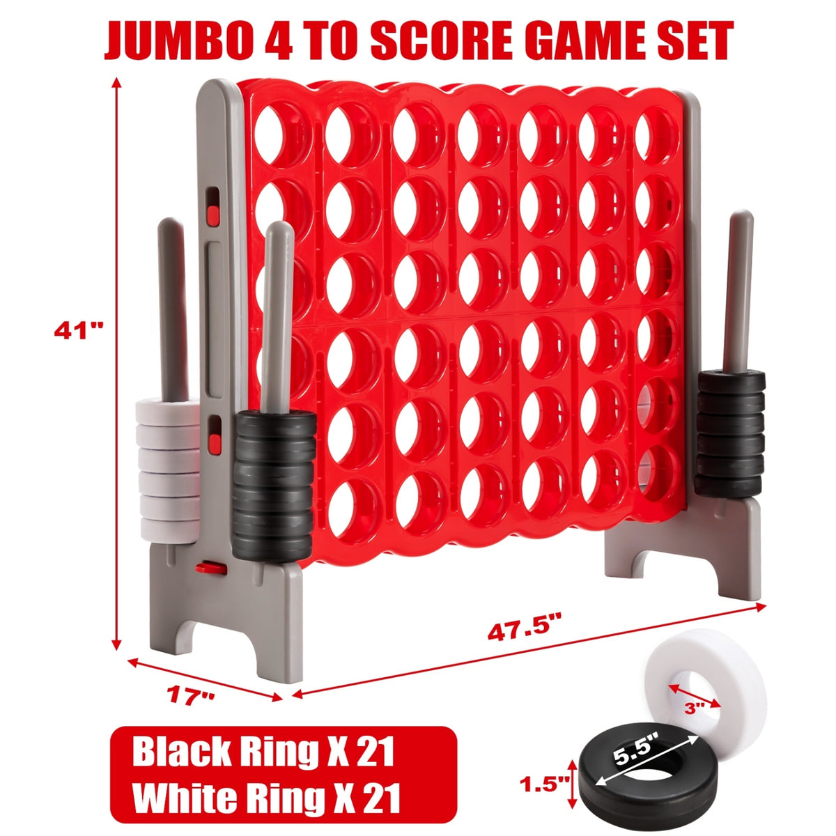 4 in A Row 4-to-Score Giant Jumbo Game Set for Family Party Holiday