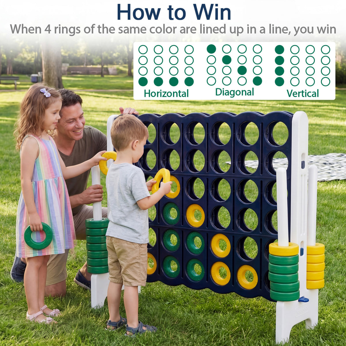 4 in A Row 4-to-Score Giant Jumbo Game Set for Family Party Holiday