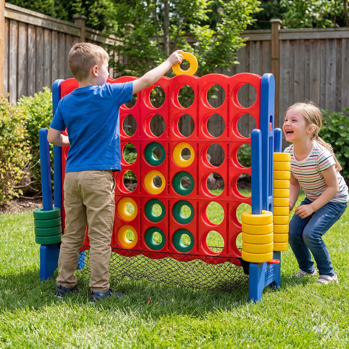 4-to-Score Giant Game Set with Net Storage-Blue
