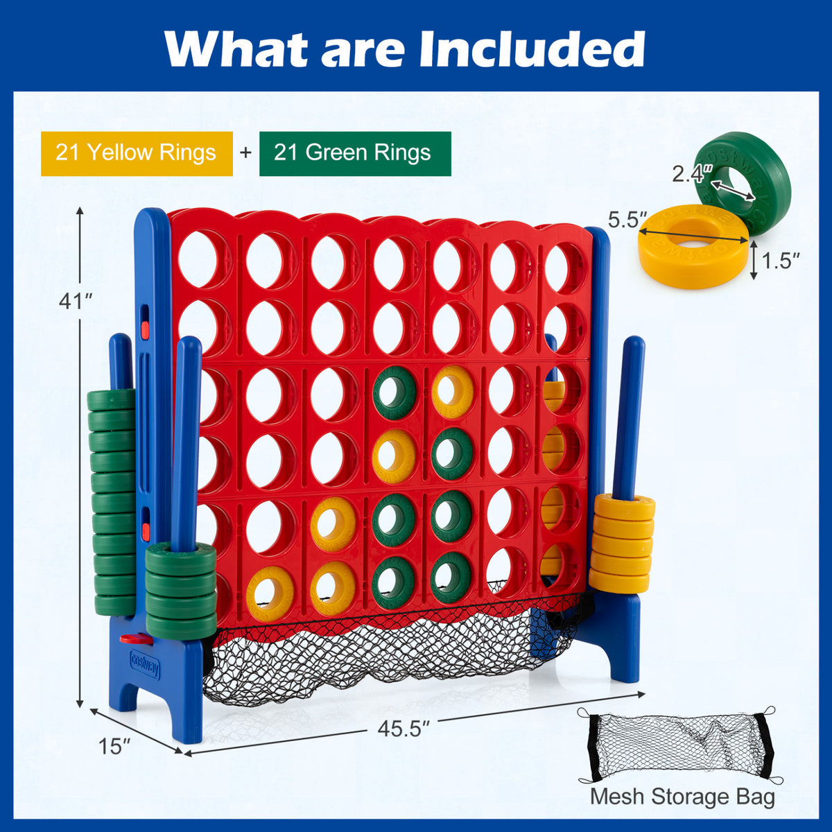 4-to-Score Giant Game Set with Net Storage-Blue