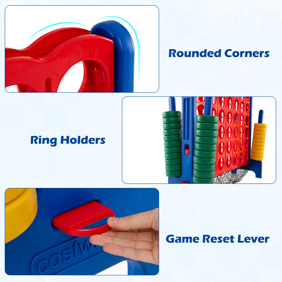 4-to-Score Giant Game Set with Net Storage-Blue