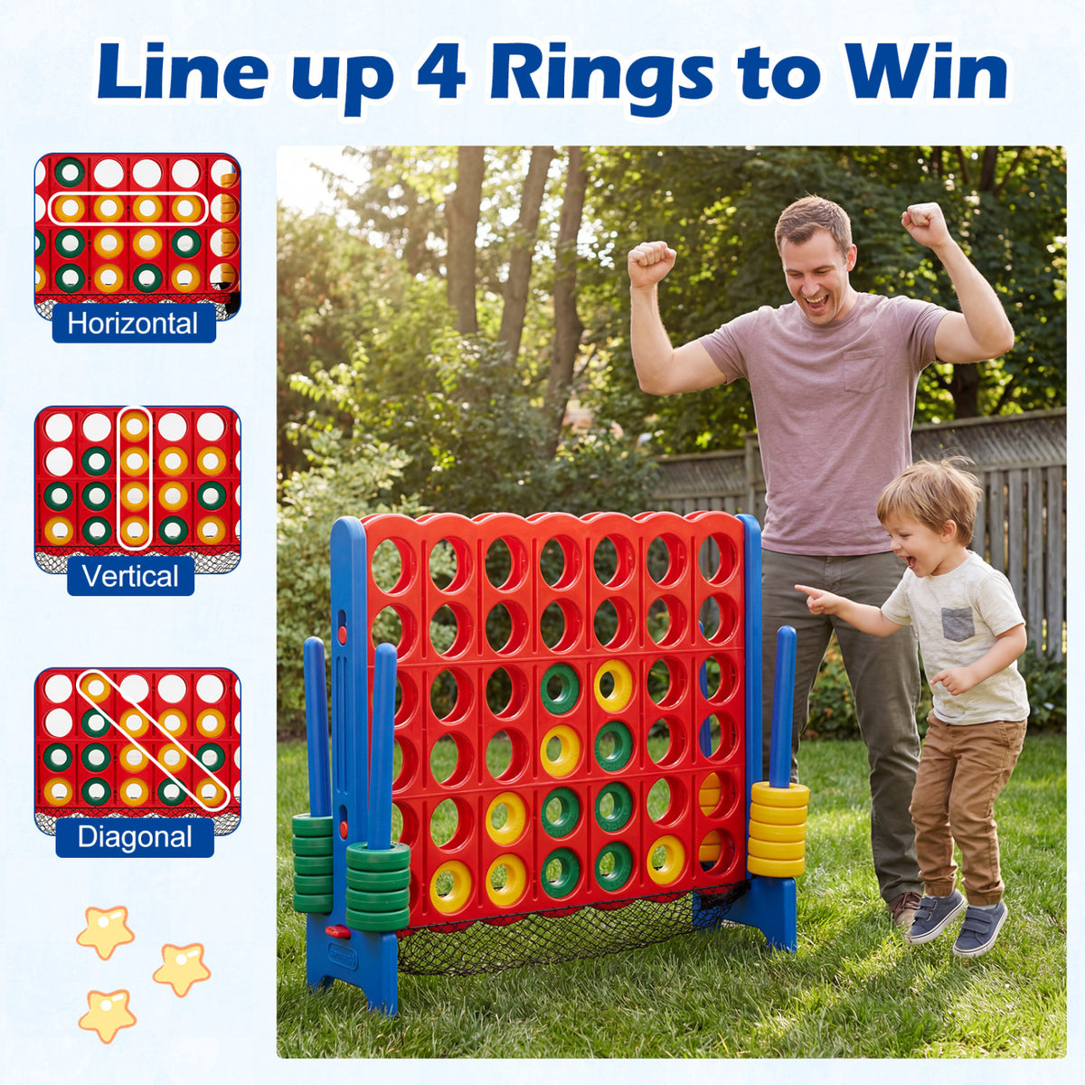 4-to-Score Giant Game Set with Net Storage-Blue