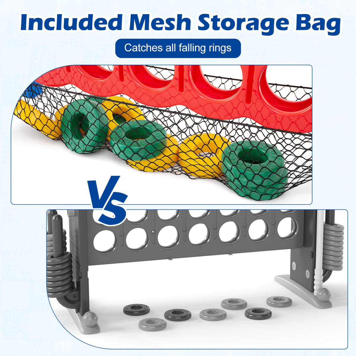 4-to-Score Giant Game Set with Net Storage-Blue