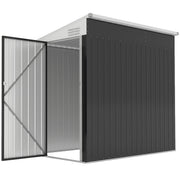 4' x 6' Lean-to Outdoor Metal Storage Shed - Dark Gray-Patio & Garden > Lawn & Garden > Sheds-DECOROLALA