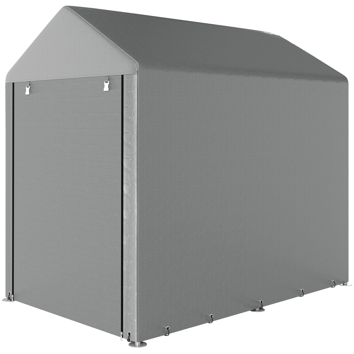 4' x 6' Outdoor Storage Shed Tent - Light Grey PE Cloth-Patio & Garden > Lawn & Garden > Sheds-DECOROLALA