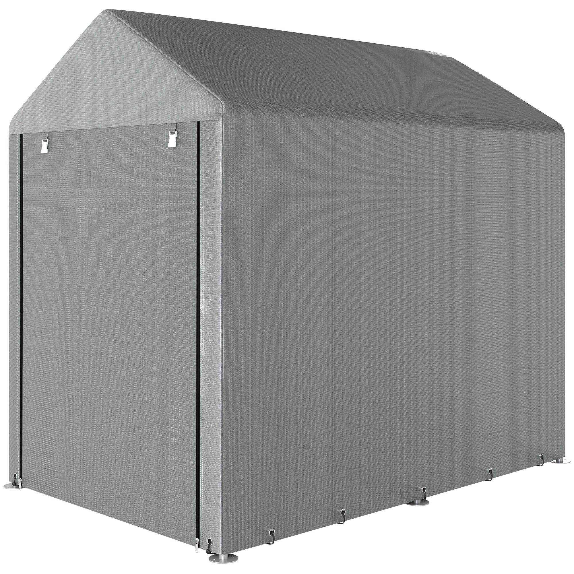 4' x 6' Outdoor Storage Shed Tent - Light Grey PE Cloth-Patio & Garden > Lawn & Garden > Sheds-DECOROLALA