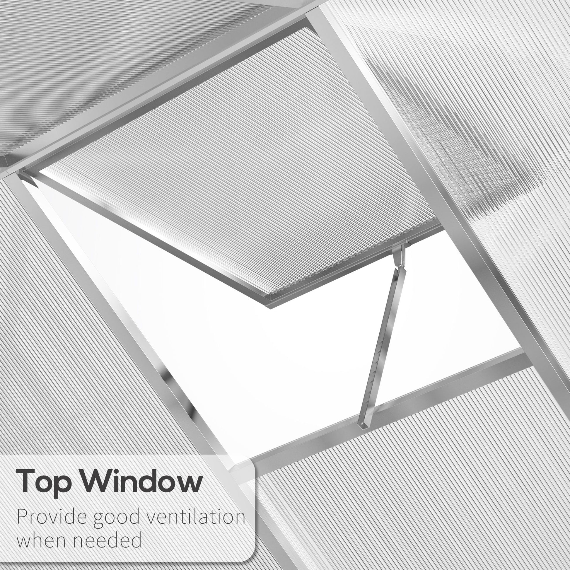 4' x 6.2' x 6.4' Walk-in Garden Greenhouse - Silver Aluminum-DECOROLALA