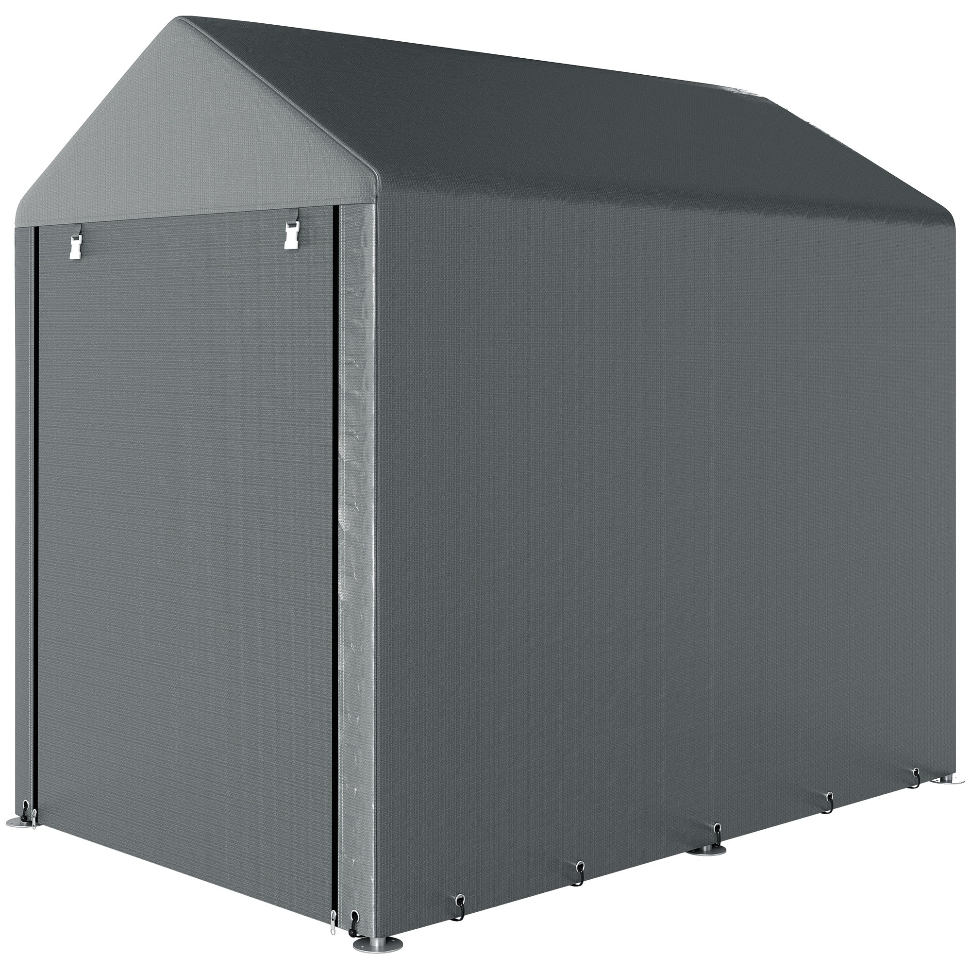 4 x 6ft Outdoor Storage Shed Tent - Dark Grey PE Steel-Patio & Garden > Lawn & Garden > Sheds > Portable Shed-DECOROLALA
