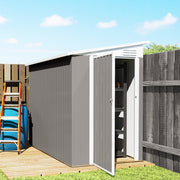 4' x 8' Lean-to Outdoor Metal Storage Shed - Light Grey-Patio & Garden > Lawn & Garden > Sheds-DECOROLALA