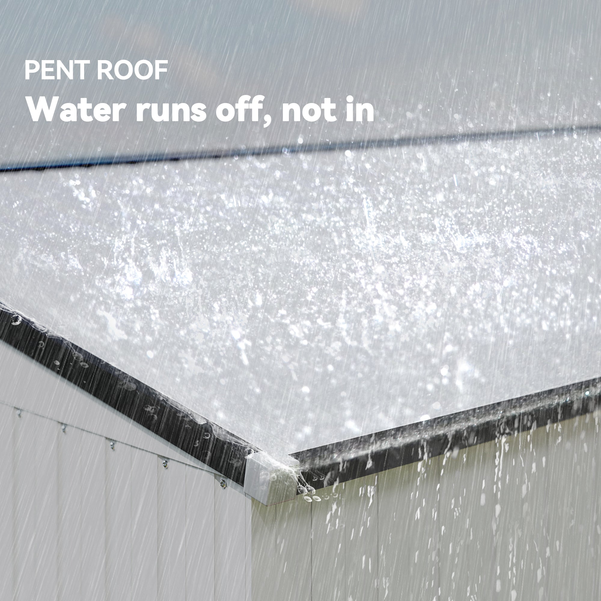 4' x 8' Outdoor Metal Lean-to Storage Shed - White-Patio & Garden > Lawn & Garden > Sheds-DECOROLALA