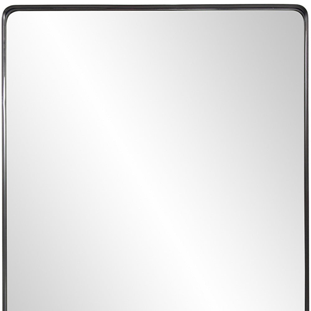 40" Black Metal Framed Accent Mirror-Mirrors-DECOROLALA