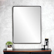40" Black Metal Framed Accent Mirror-Mirrors-DECOROLALA