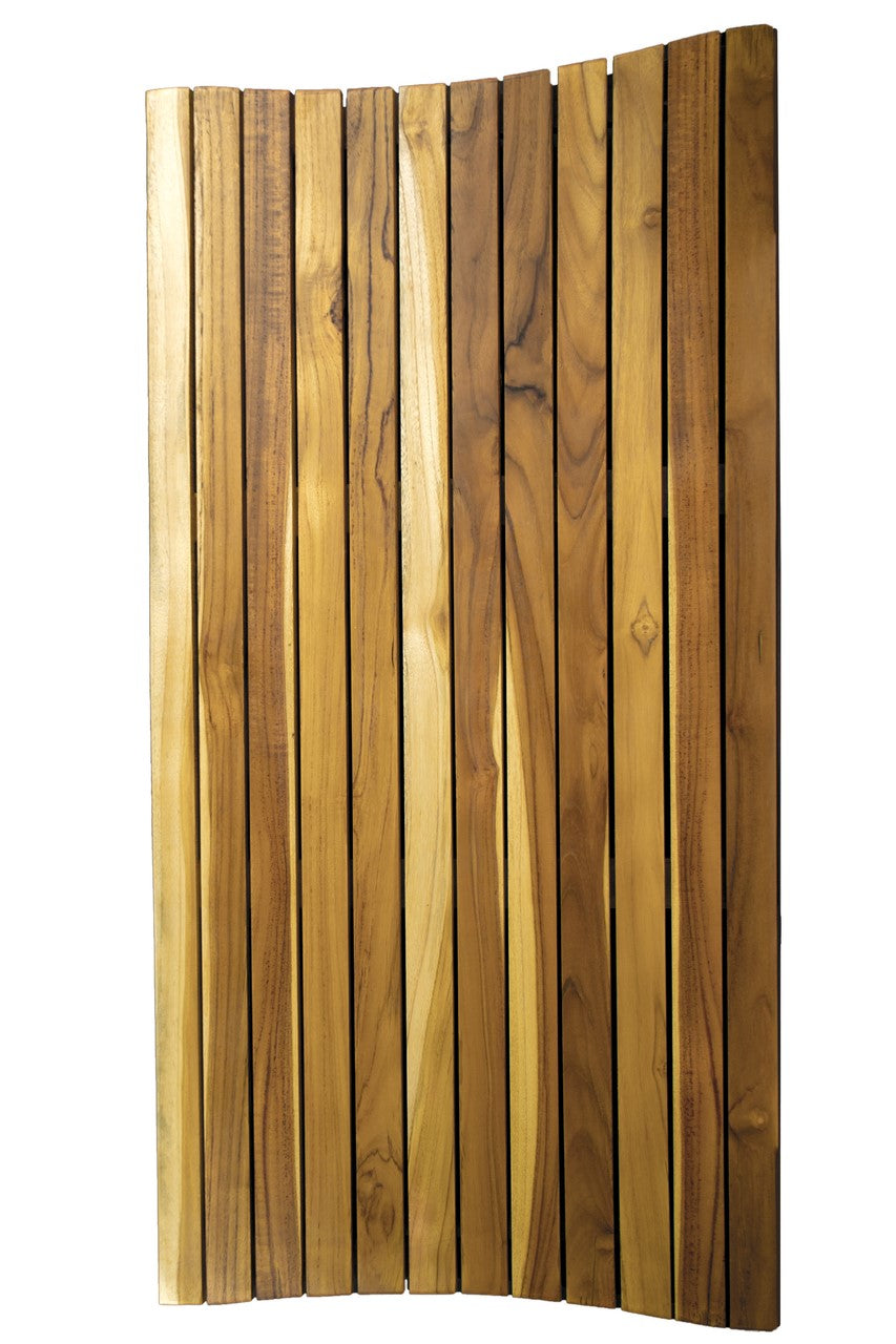 40" Brown Teak Slat Non Slip Bath Mat-Bath Rugs-DECOROLALA