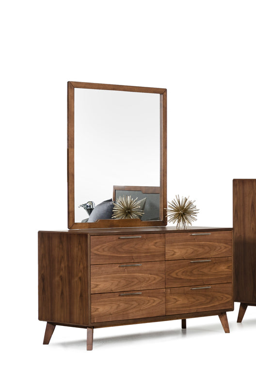 40" Brown Wood Framed Mounted Dresser Mirror-Mirrors-DECOROLALA
