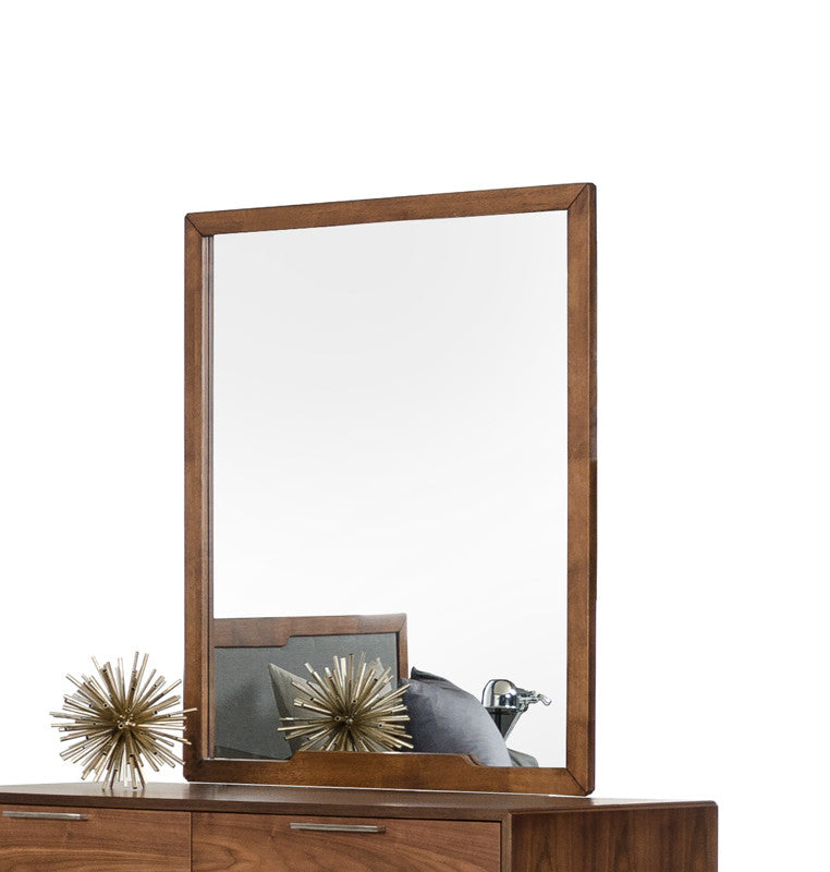 40" Brown Wood Framed Mounted Dresser Mirror-Mirrors-DECOROLALA