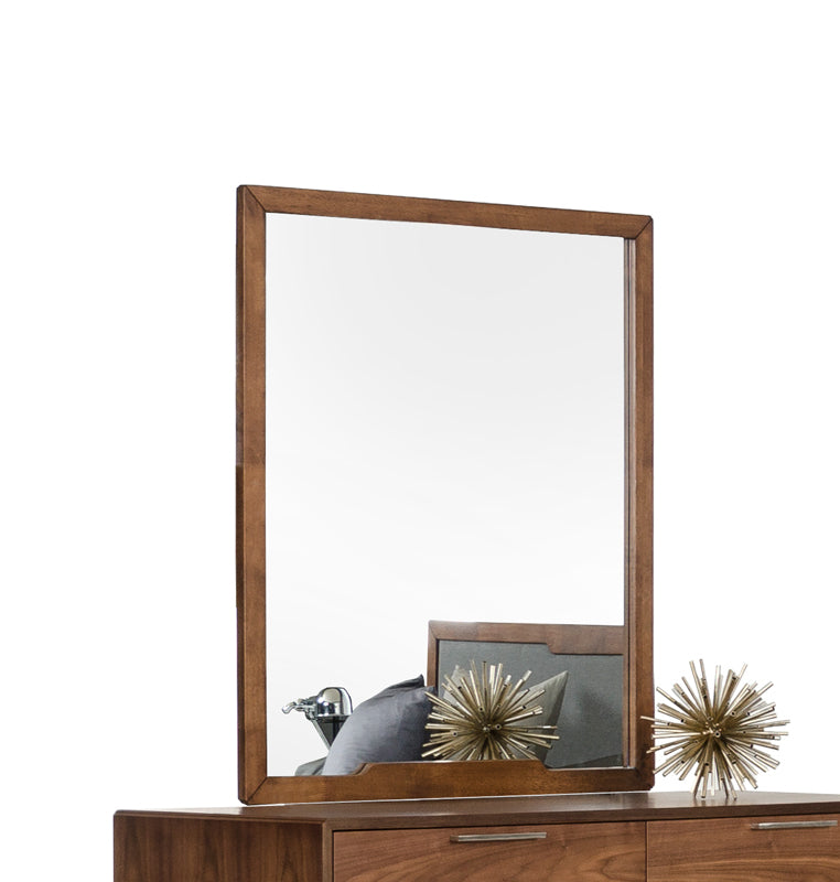 40" Brown Wood Framed Mounted Dresser Mirror-Mirrors-DECOROLALA