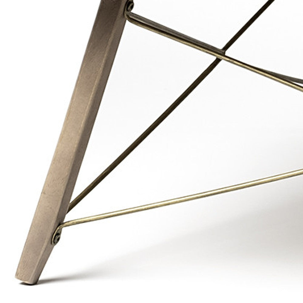 40" Brown and Black Solid Wood and Metal Square Coffee Table-Coffee Tables-DECOROLALA