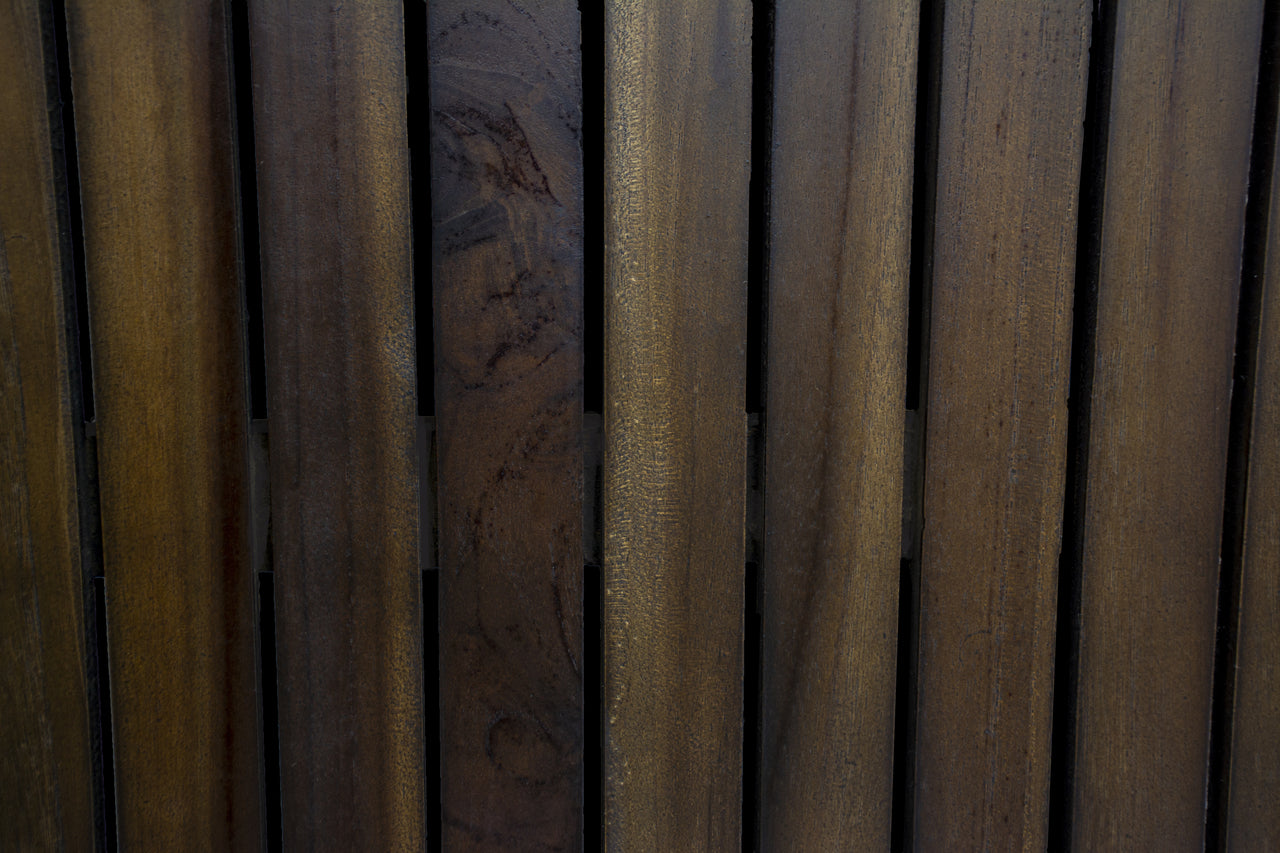 40" Dark Brown Teak Slat Non Slip Bath Mat-Bath Rugs-DECOROLALA