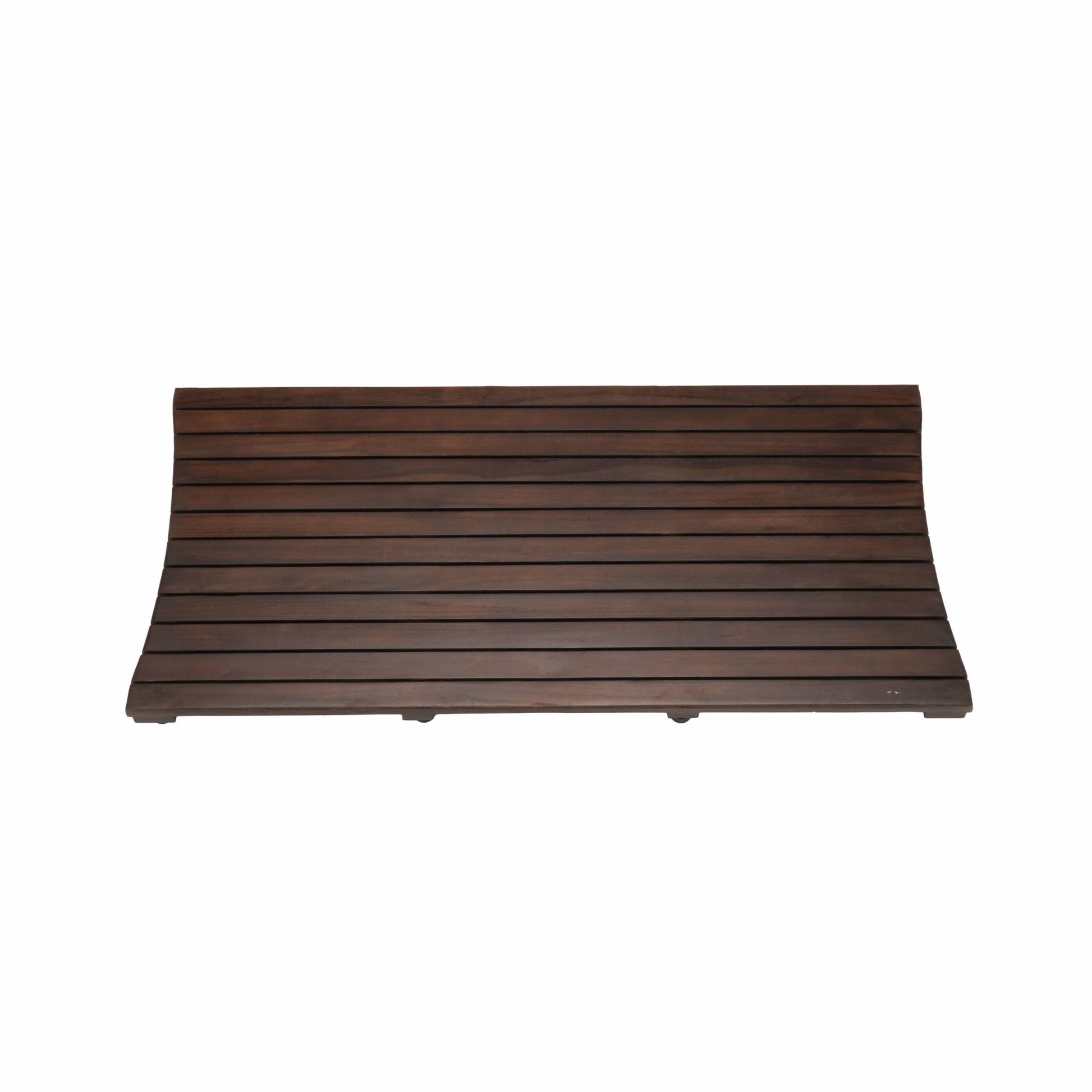 40" Dark Brown Teak Wood Bath Mat-Bath Rugs-DECOROLALA