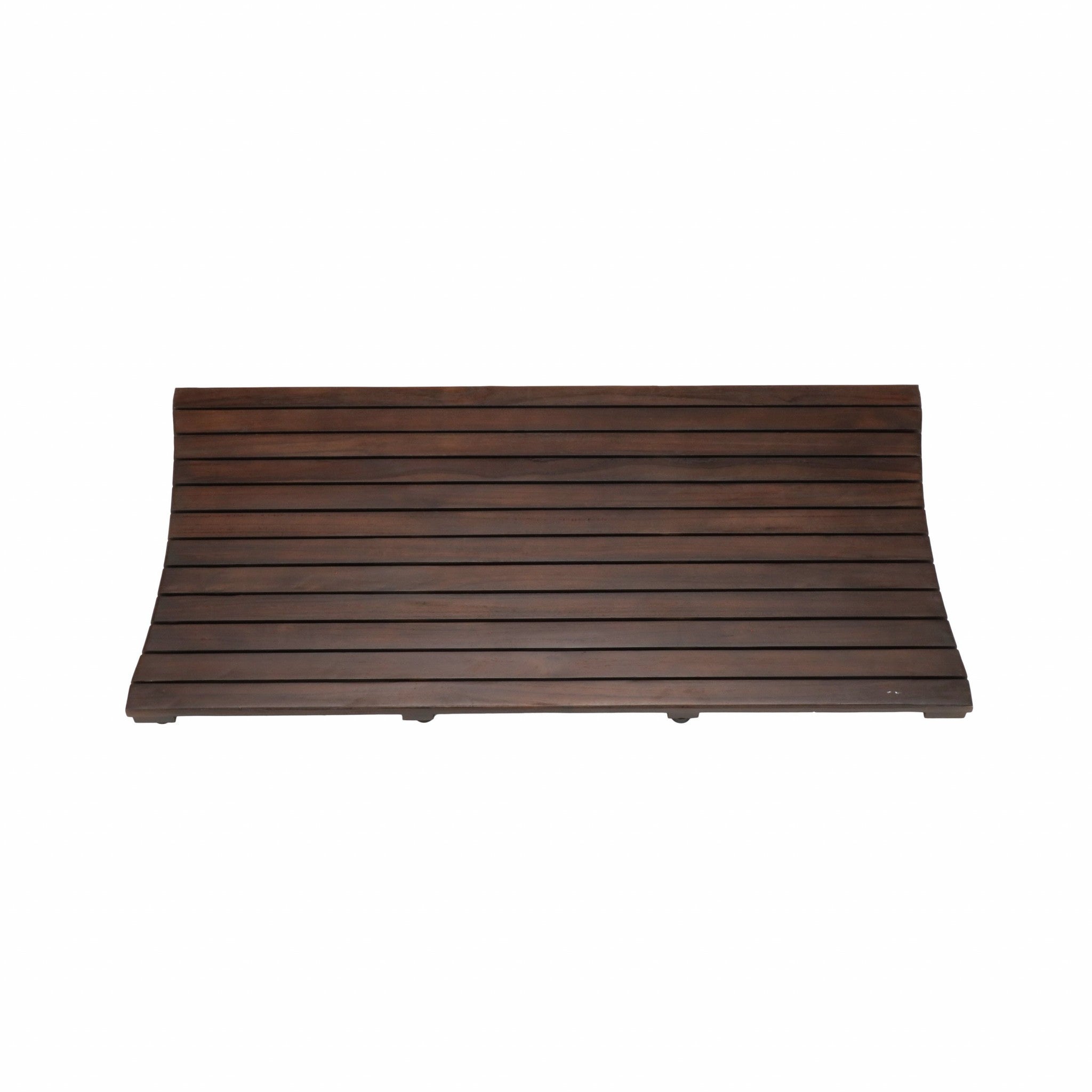 40" Dark Brown Teak Wood Bath Mat-Bath Rugs-DECOROLALA