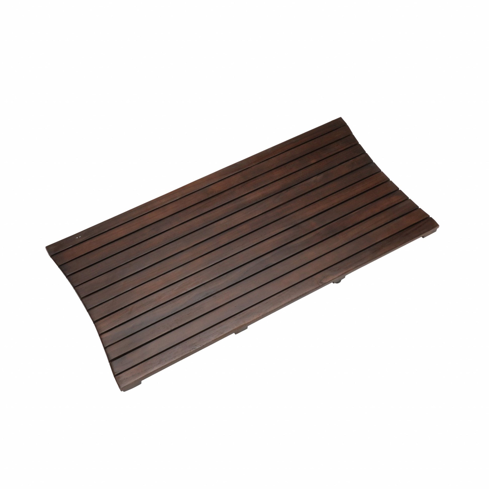 40" Dark Brown Teak Wood Bath Mat-Bath Rugs-DECOROLALA