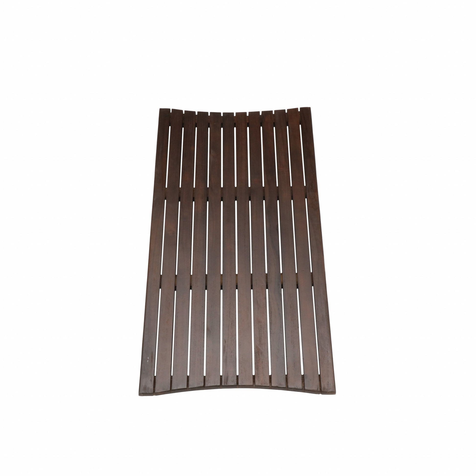 40" Dark Brown Teak Wood Bath Mat-Bath Rugs-DECOROLALA