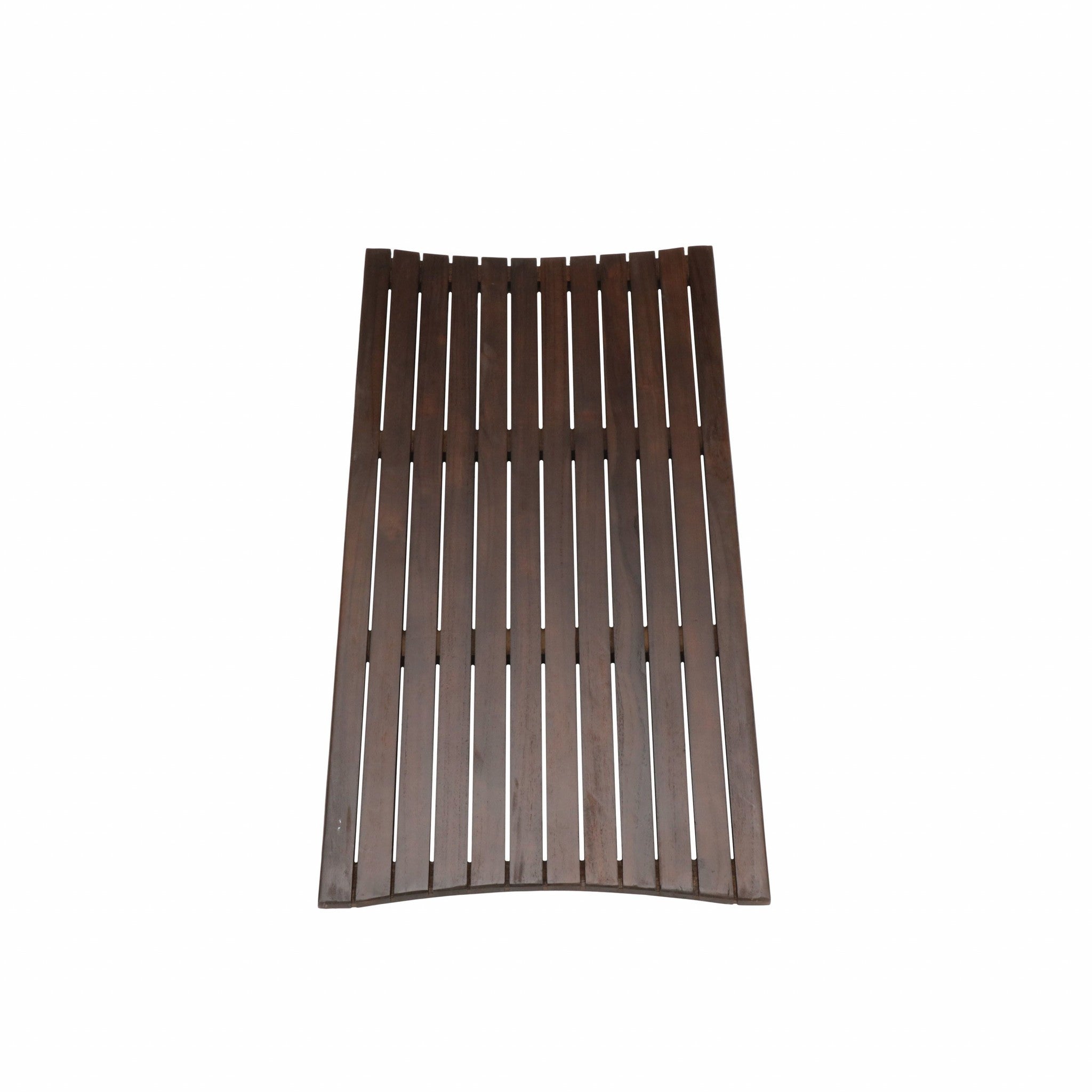 40" Dark Brown Teak Wood Bath Mat-Bath Rugs-DECOROLALA