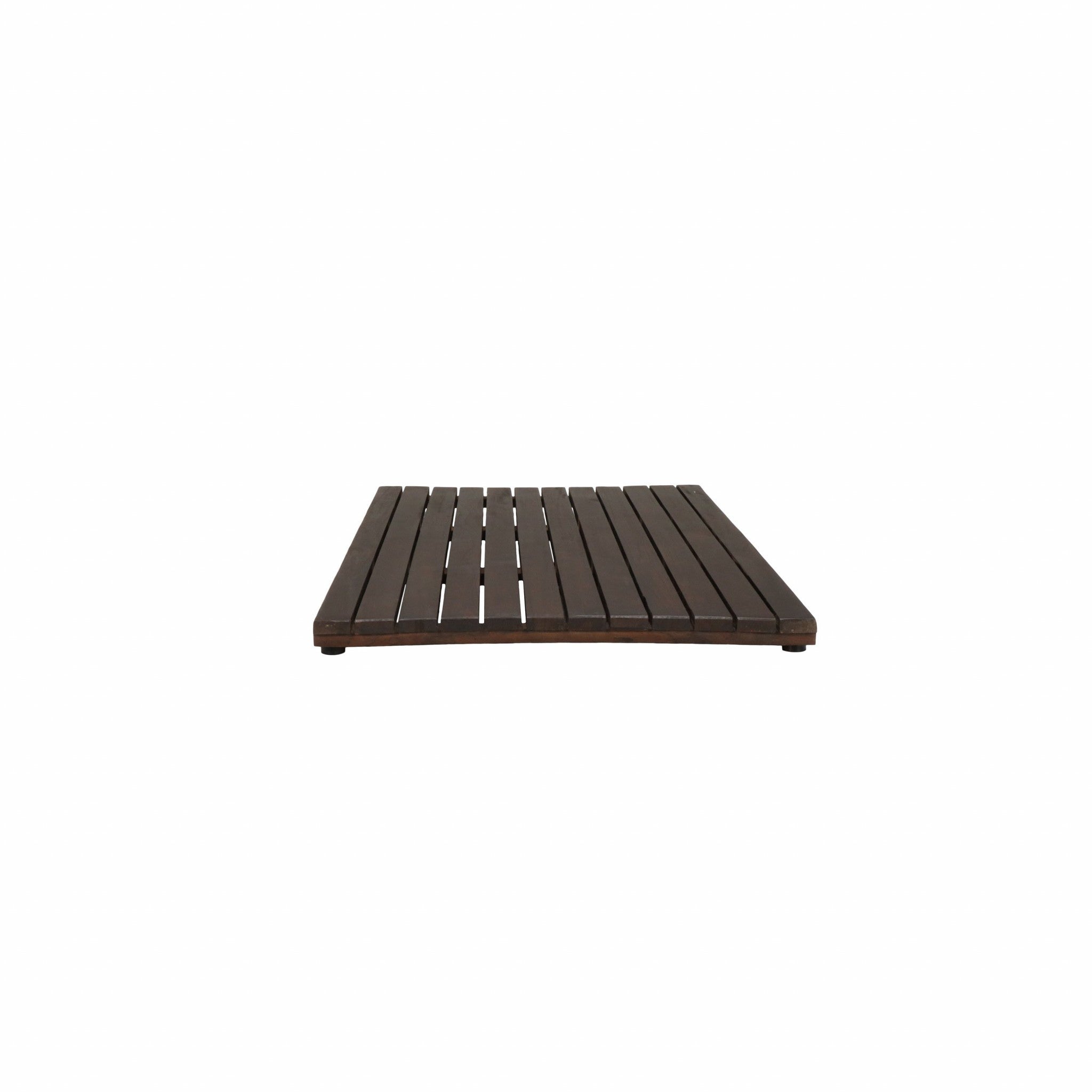 40" Dark Brown Teak Wood Bath Mat-Bath Rugs-DECOROLALA