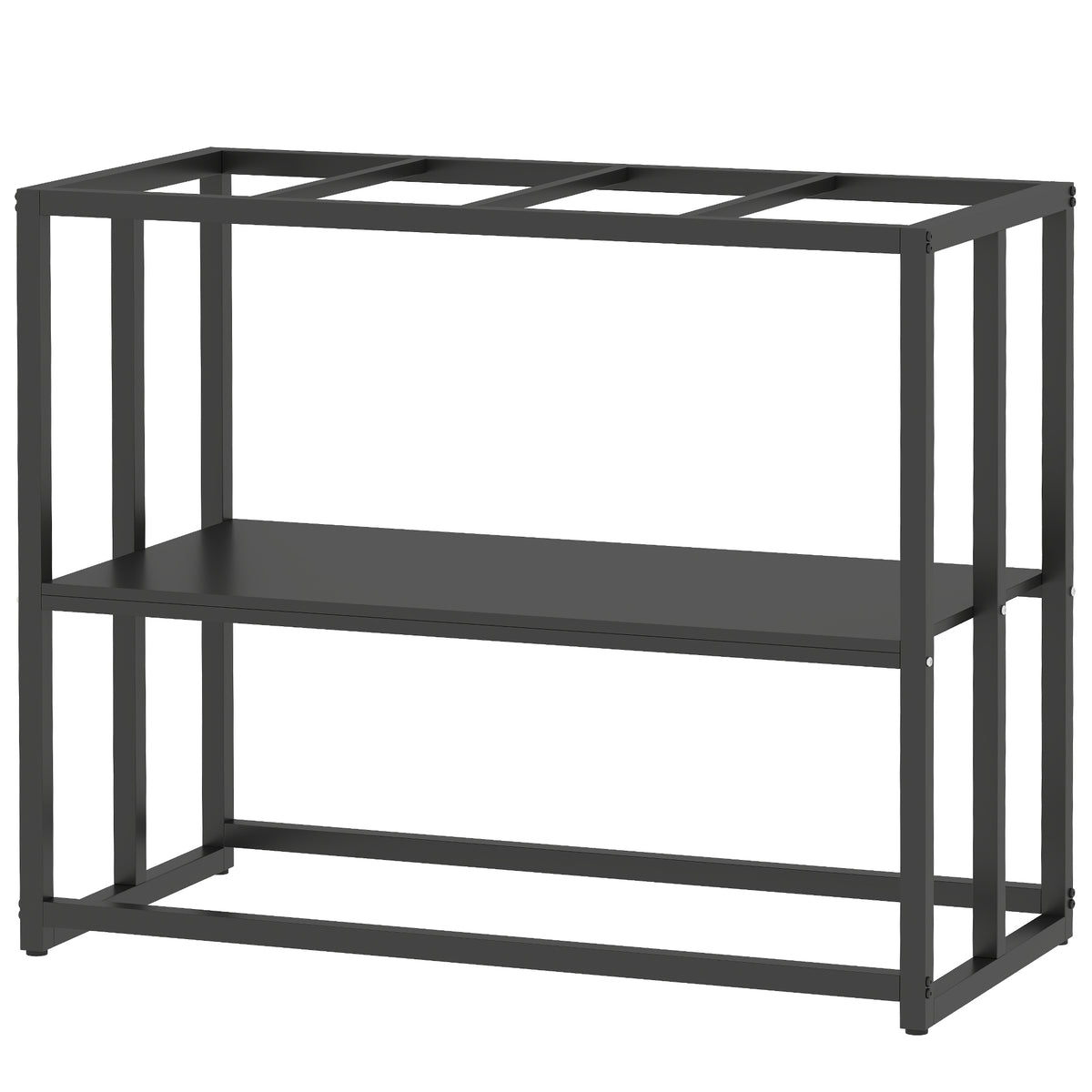 40 Gallon Steel Fish Tank Stand with Storage Shelf - Black-Small Animals-DECOROLALA