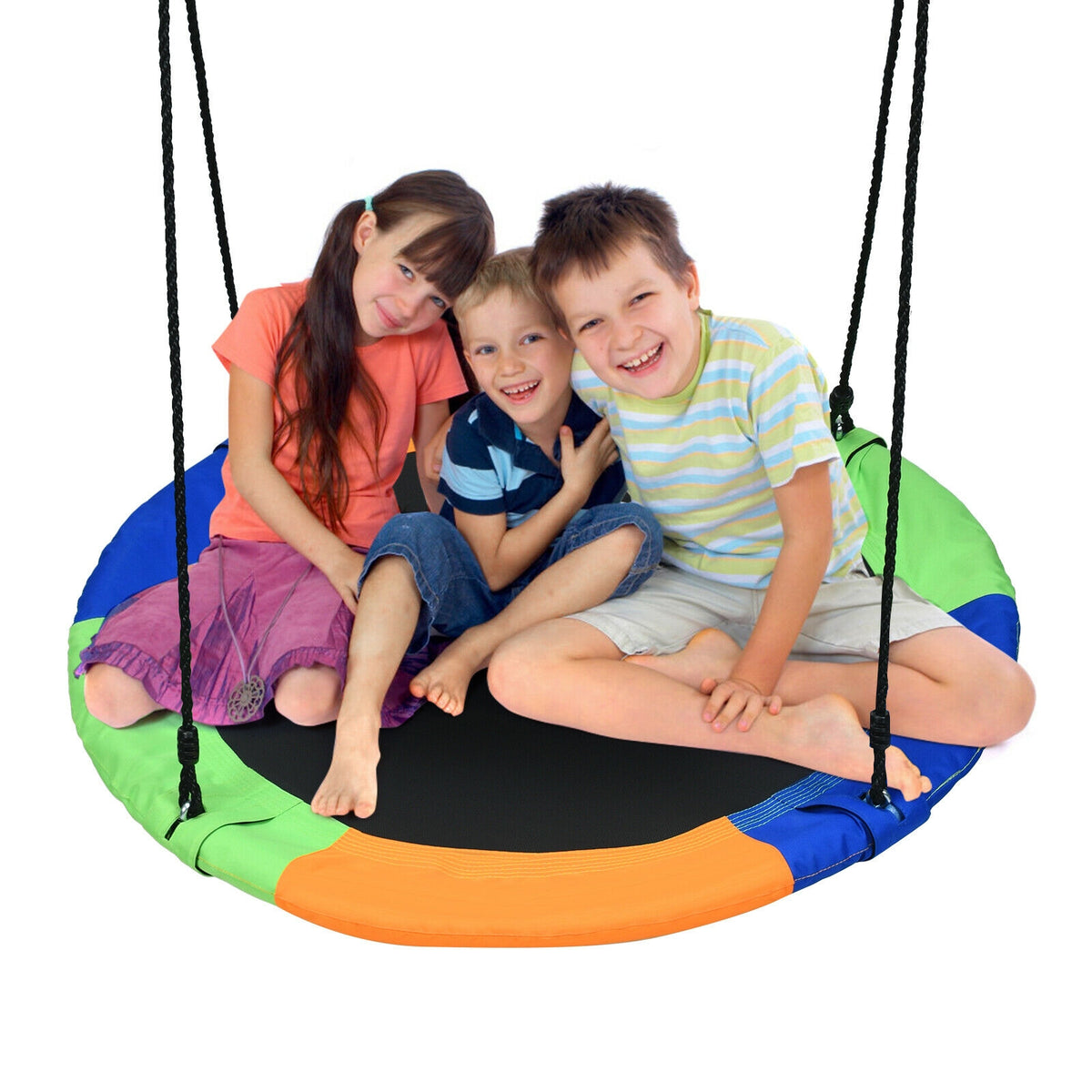 Ensemble de jeu extérieur avec balançoire soucoupe volante de 40 pouces, cordes réglables, cadeau pour enfants