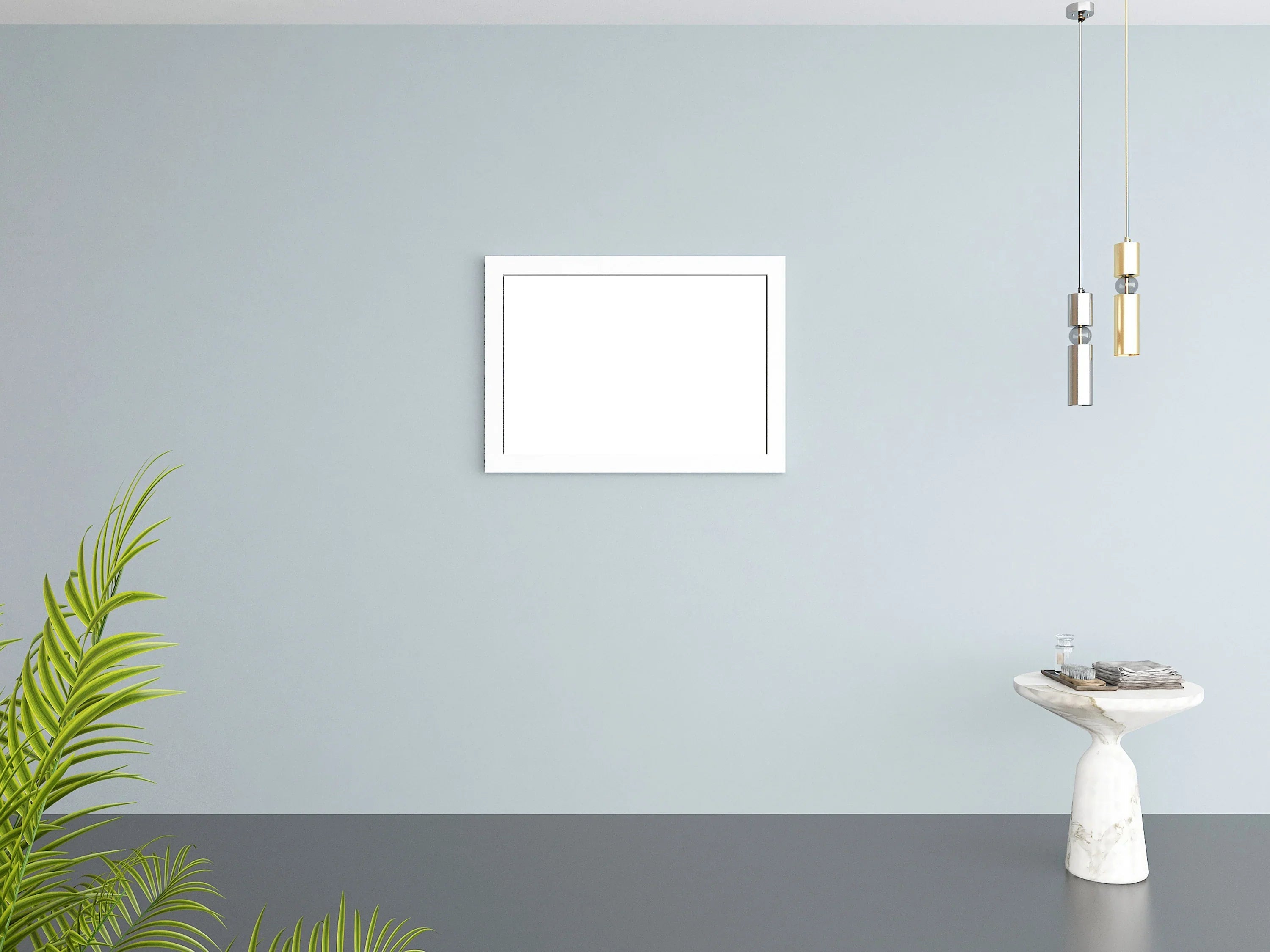 40" Matte White Rectangular Framed Mirror - Designed for Horizontal & Vertical Installation