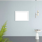 40" Matte White Rectangular Framed Mirror - Designed for Horizontal & Vertical Installation-Migration_Mirrors-DECOROLALA