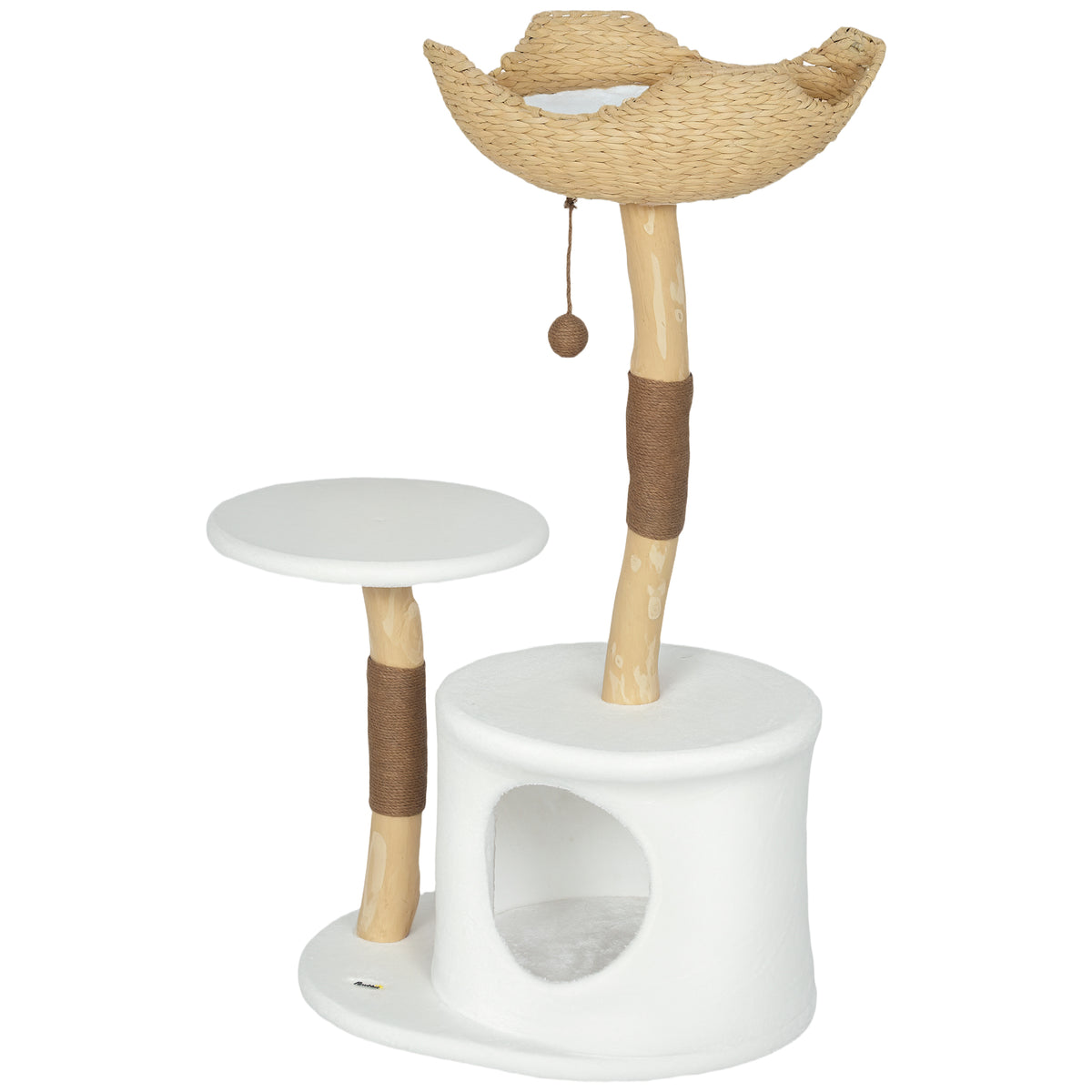 40" Real Wood Cat Tree - Stable Tower with Condo and Perch-Cats-DECOROLALA
