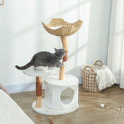 40" Real Wood Cat Tree - Stable Tower with Condo and Perch-Cats-DECOROLALA