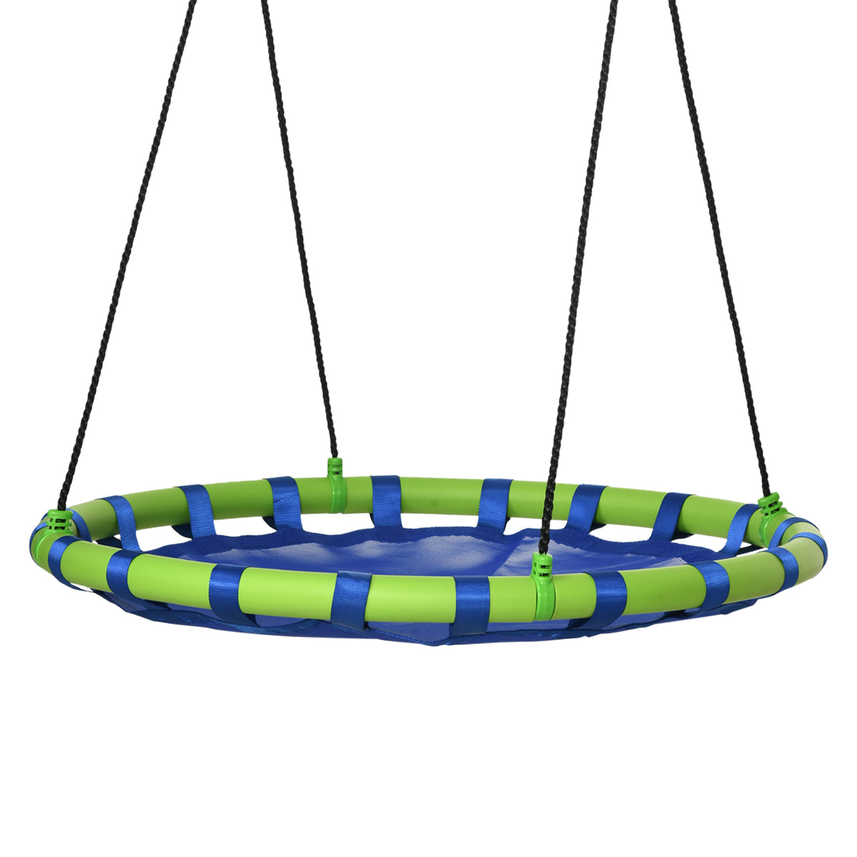 40 Inch Saucer Tree Swing Set for Kids with Adjustable Hanging Ropes, Steel Frame for Kids, 330lbs Capacity, Blue-Toys & Games > Kids Outdoor Play > Gym Sets & Swings-DECOROLALA