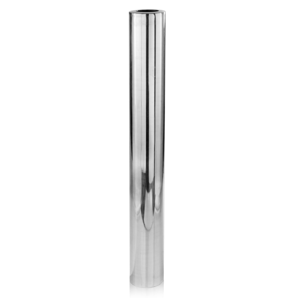 40" Silver Aluminum Cylindrical Floor Vase-Vases-DECOROLALA